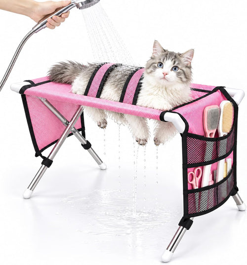 Foldable Dog & Cat Grooming Hammock with Stand